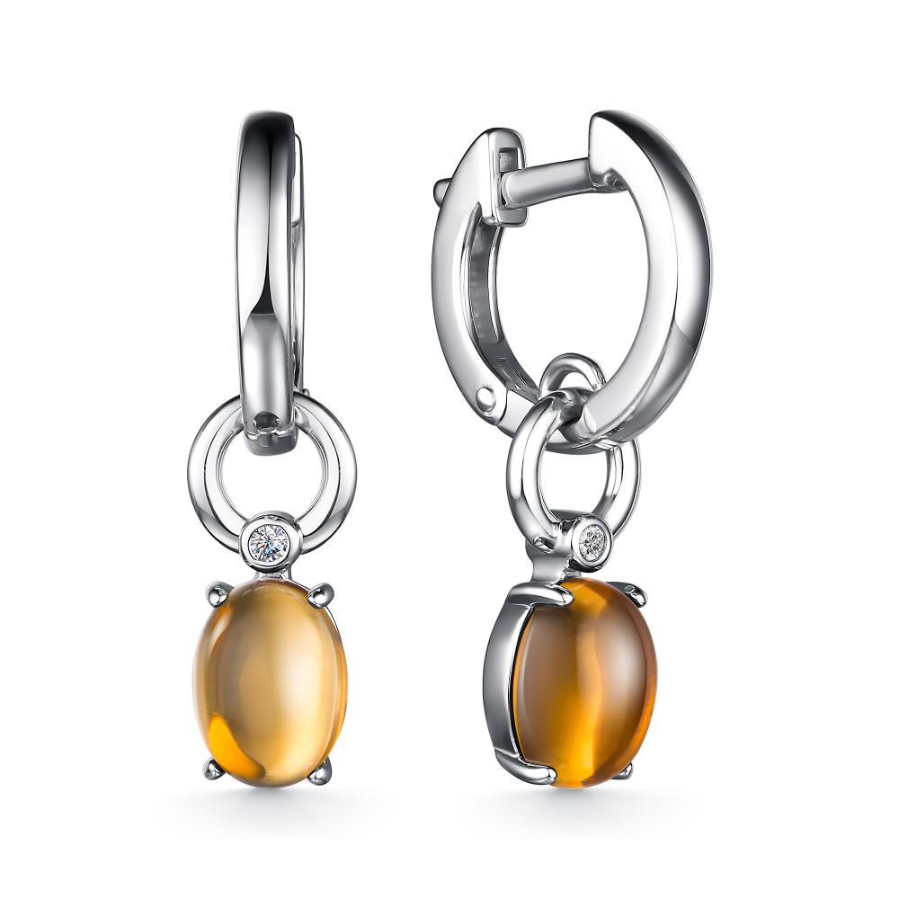 

Серьги из серебра с цитрином АЛЬКОР 02-2307_00ЦТ-00, 02-2307_00ЦТ-00