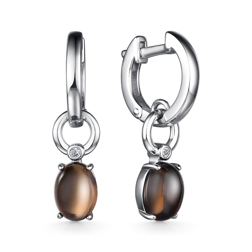 

Серьги из серебра с раухтопазом АЛЬКОР 02-2307_00РТ-00, 02-2307_00РТ-00
