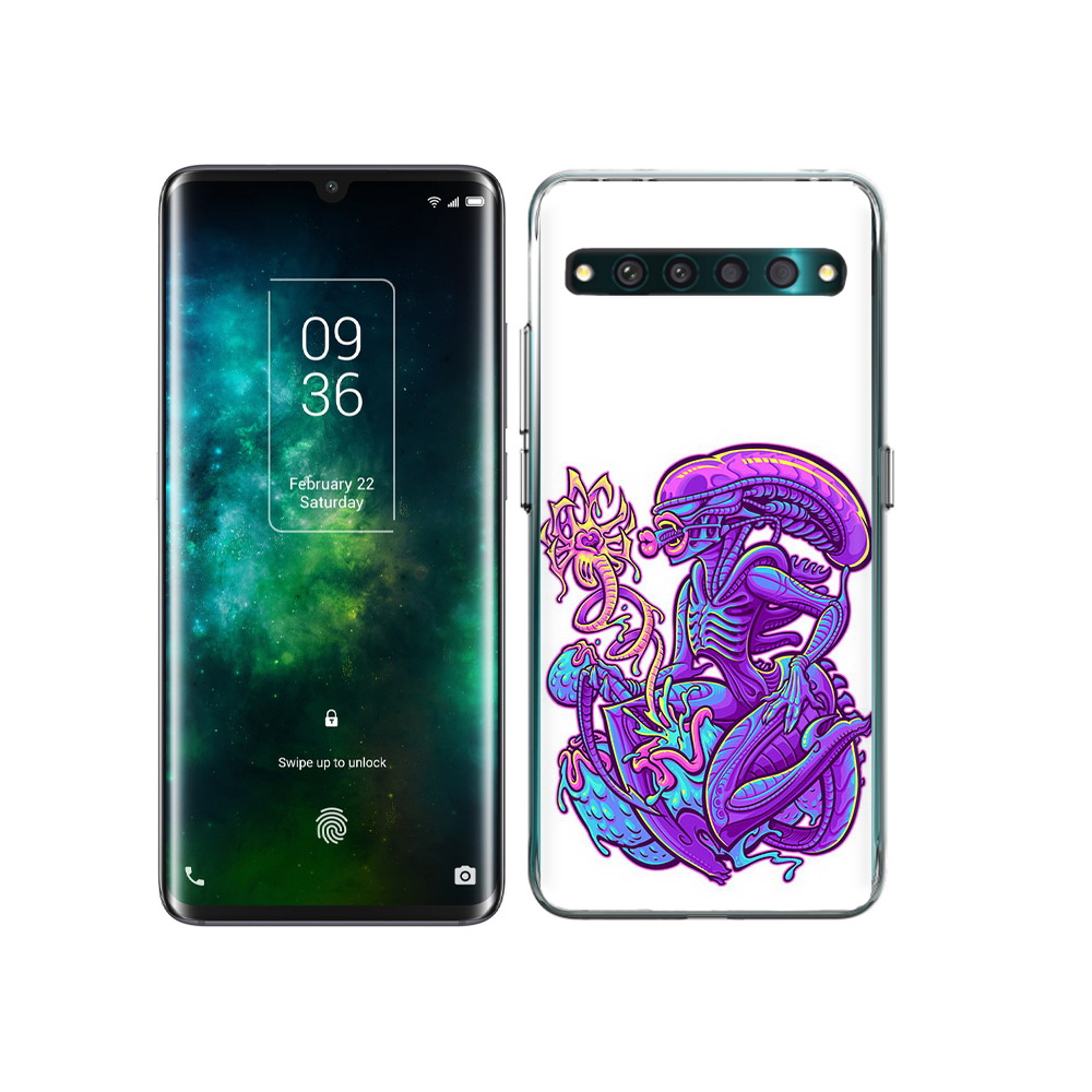 

Чехол MyPads Tocco для TCL 10 Pro чужой фиолетовый цвет, Прозрачный, Tocco