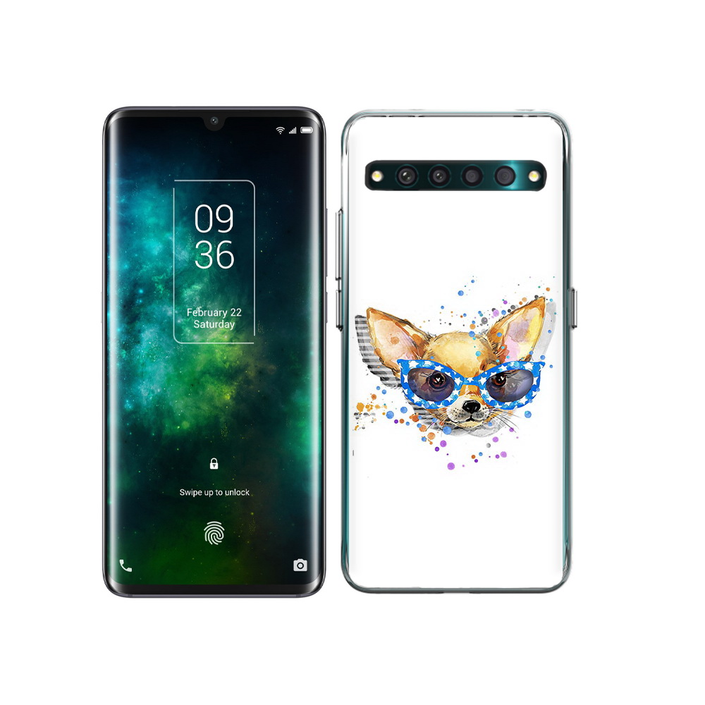

Чехол MyPads Tocco для TCL 10 Pro чихуа-хуа в очках, Прозрачный, Tocco