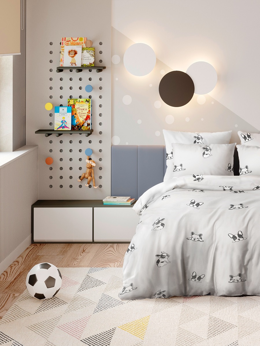 

Детское Постельное Белье Ночь Нежна "Собачки" (сер.) 9871-1 Поплин 1.5 сп. 50х70 (1 шт.), Серый