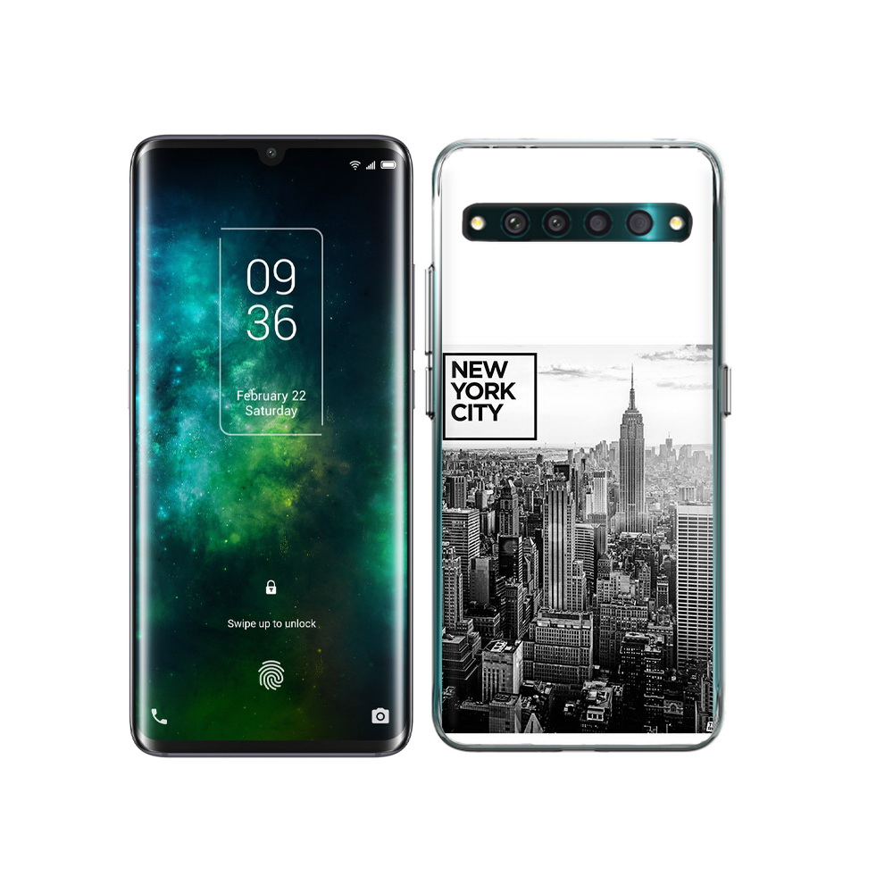 

Чехол MyPads Tocco для TCL 10 Pro черно белый ньюерк, Прозрачный, Tocco