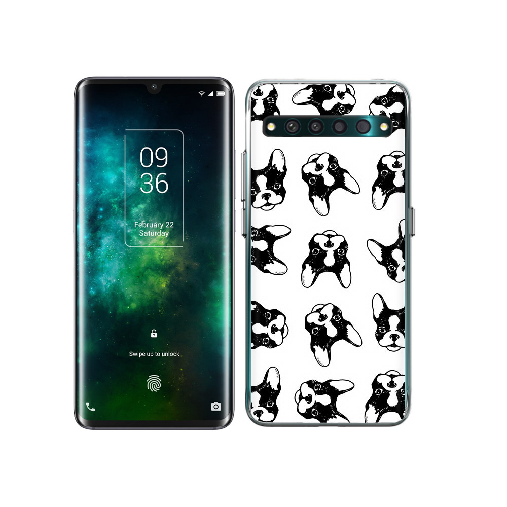 

Чехол MyPads Tocco для TCL 10 Pro черно белые собачки, Прозрачный, Tocco