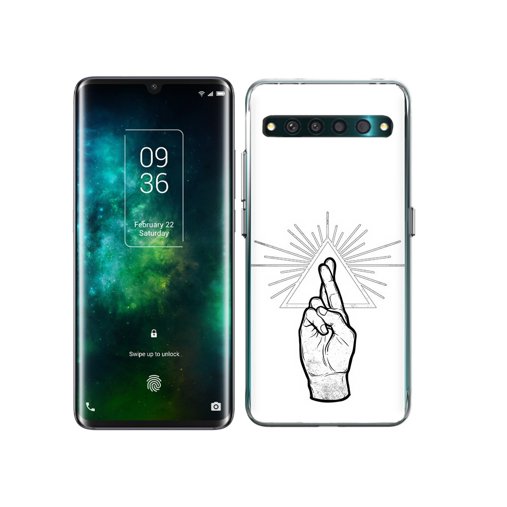 

Чехол MyPads Tocco для TCL 10 Pro черно белая рука, Прозрачный, Tocco