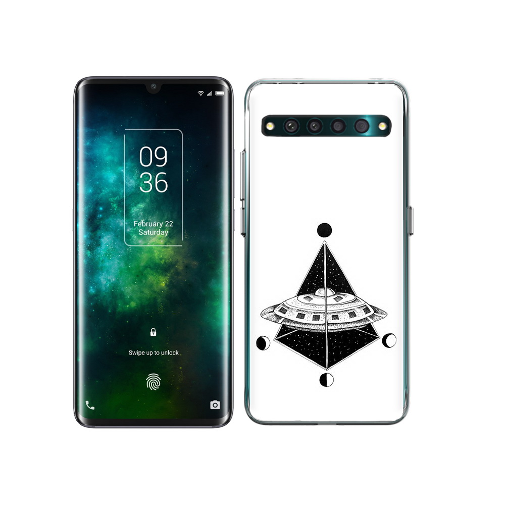 

Чехол MyPads Tocco для TCL 10 Pro черно белая летающая тарелка, Прозрачный, Tocco