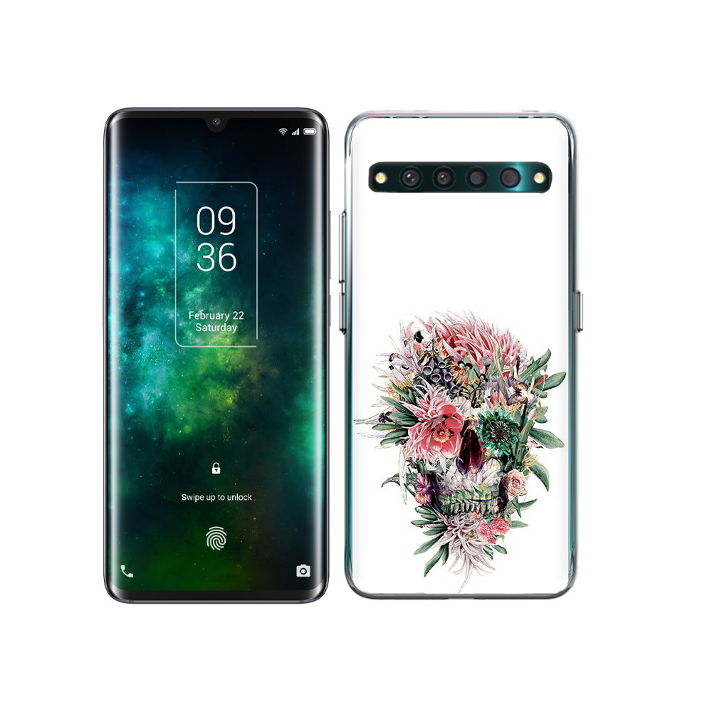 

Чехол MyPads Tocco для TCL 10 Pro череп из цветов, Прозрачный, Tocco