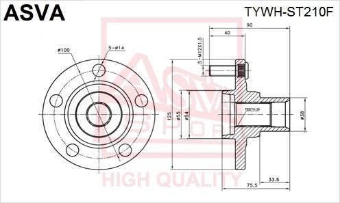 

Ступица колеса ASVA TYWH-ST210F