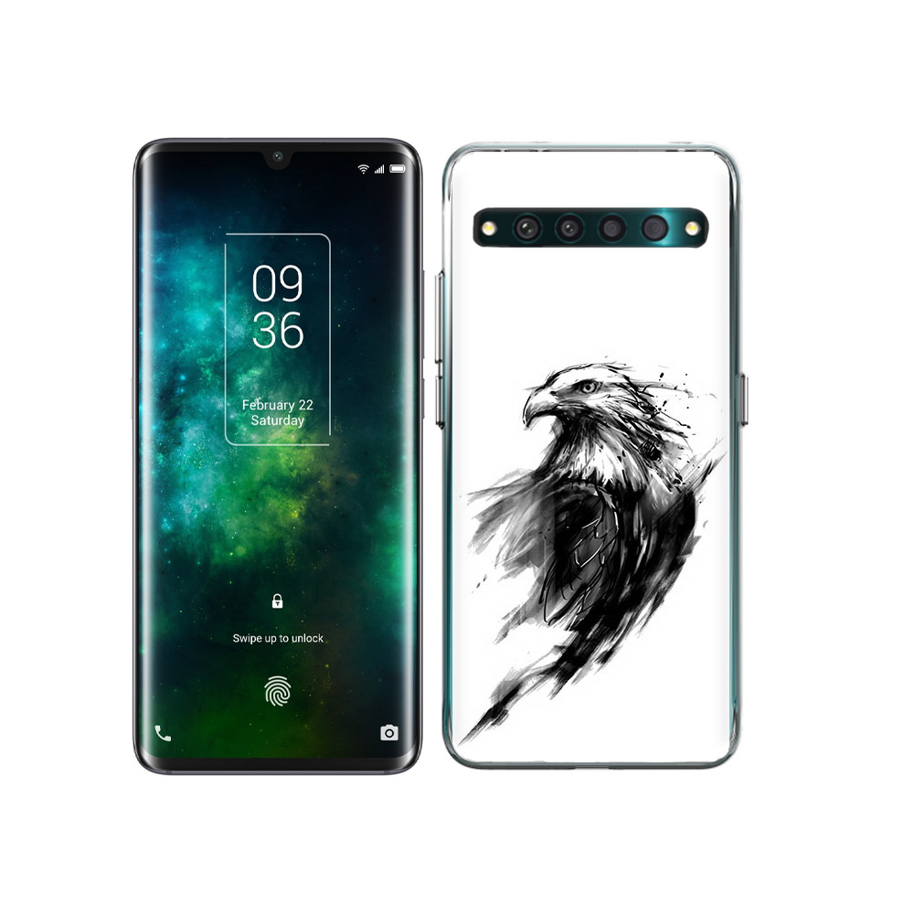 

Чехол MyPads Tocco для TCL 10 Pro чб птица, Прозрачный, Tocco