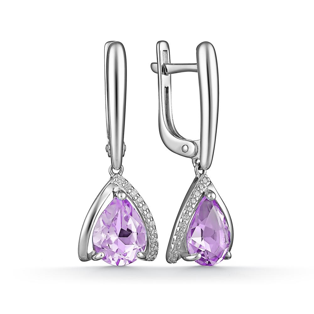 

Серьги из серебра с аметистом АЛЬКОР 02-2212_00АМ-00, 02-2212_00АМ-00