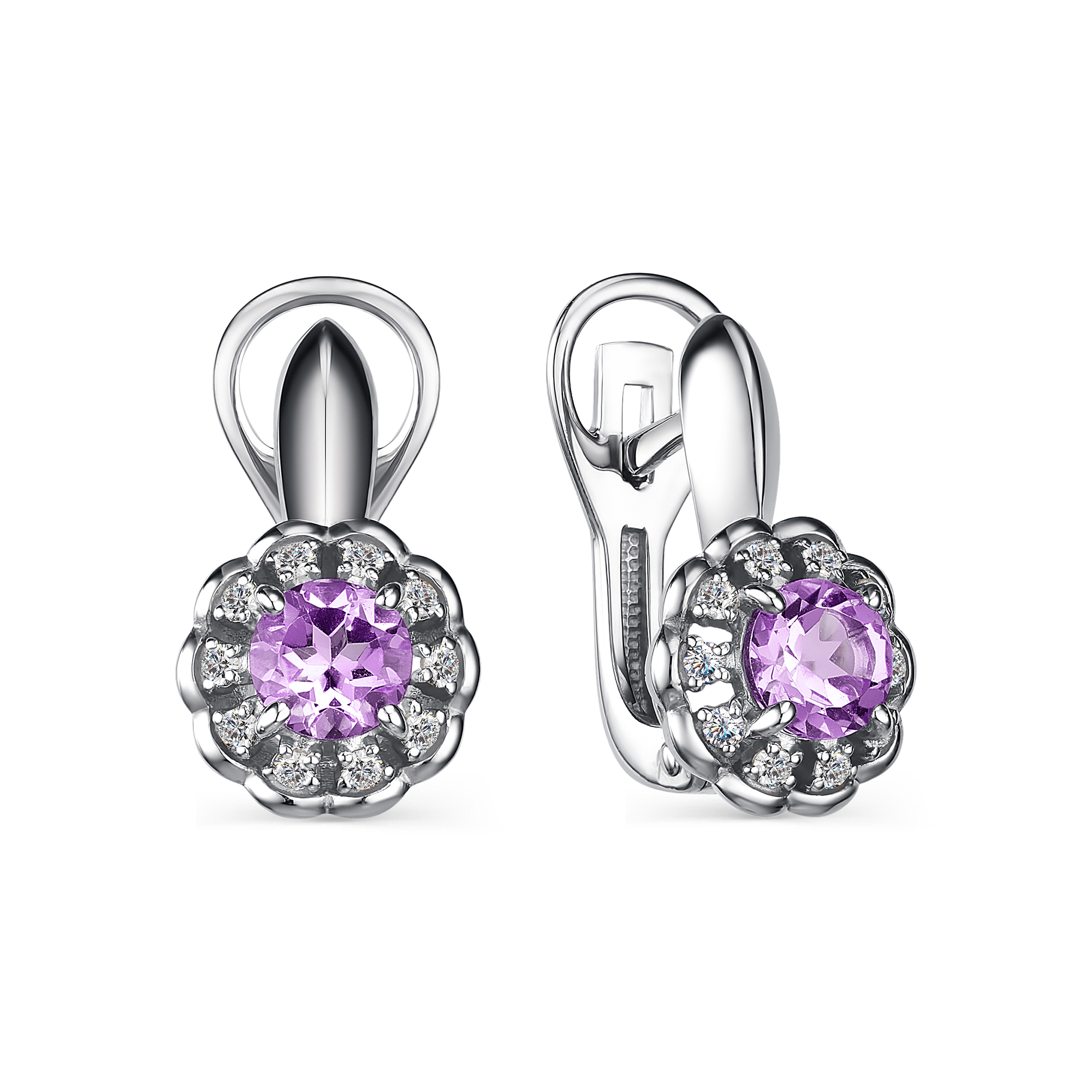 

Серьги из серебра с аметистом АЛЬКОР 02-2163_00АМ-00, 02-2163_00АМ-00