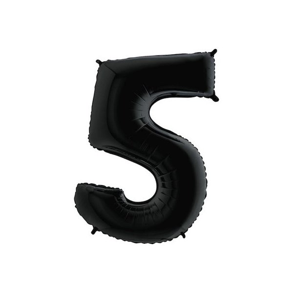 Воздушный шар Grabo Цифра 5 фольгированный черный 102 см