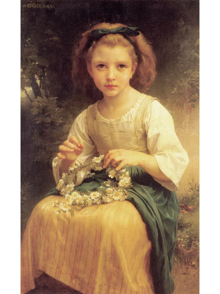 

Постер DRABS A3 Бугеро Адольф Вильям Child braiding a crown
