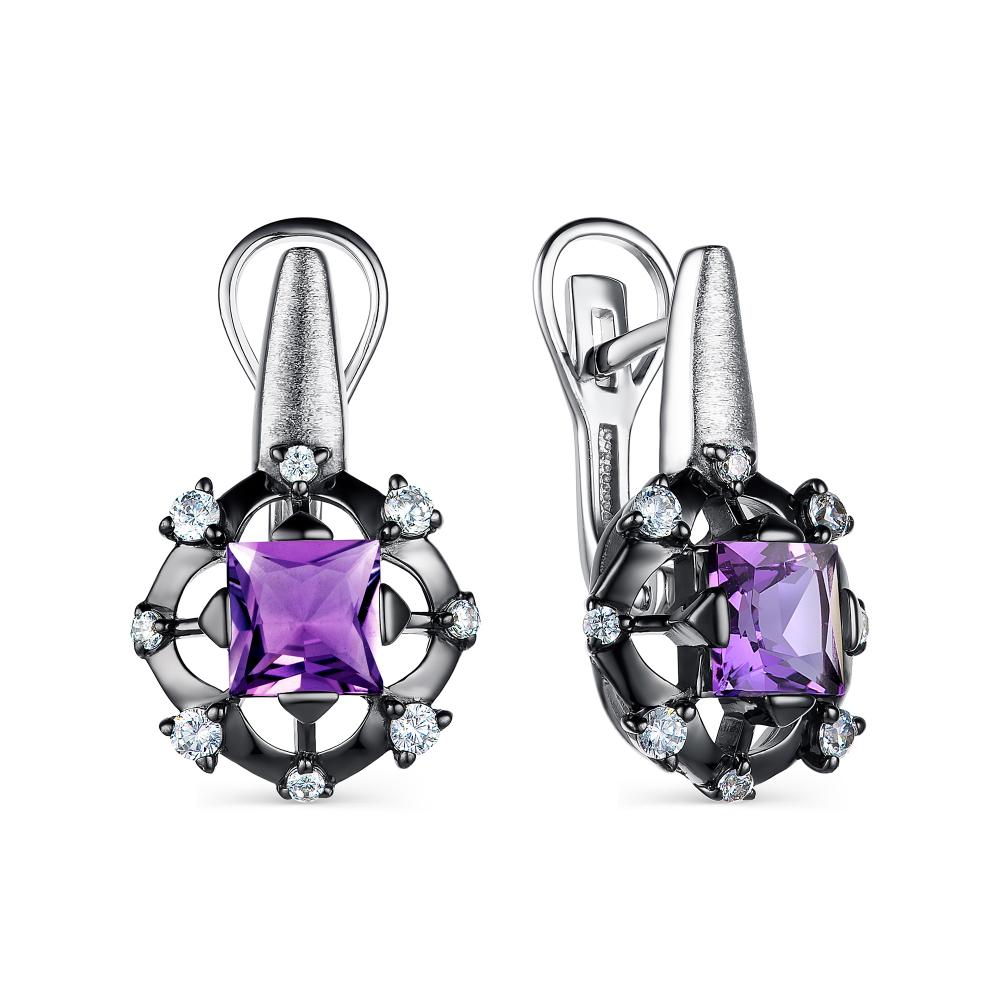 

Серьги из серебра с аметистом АЛЬКОР 02-2024_00АМ-00, 02-2024_00АМ-00