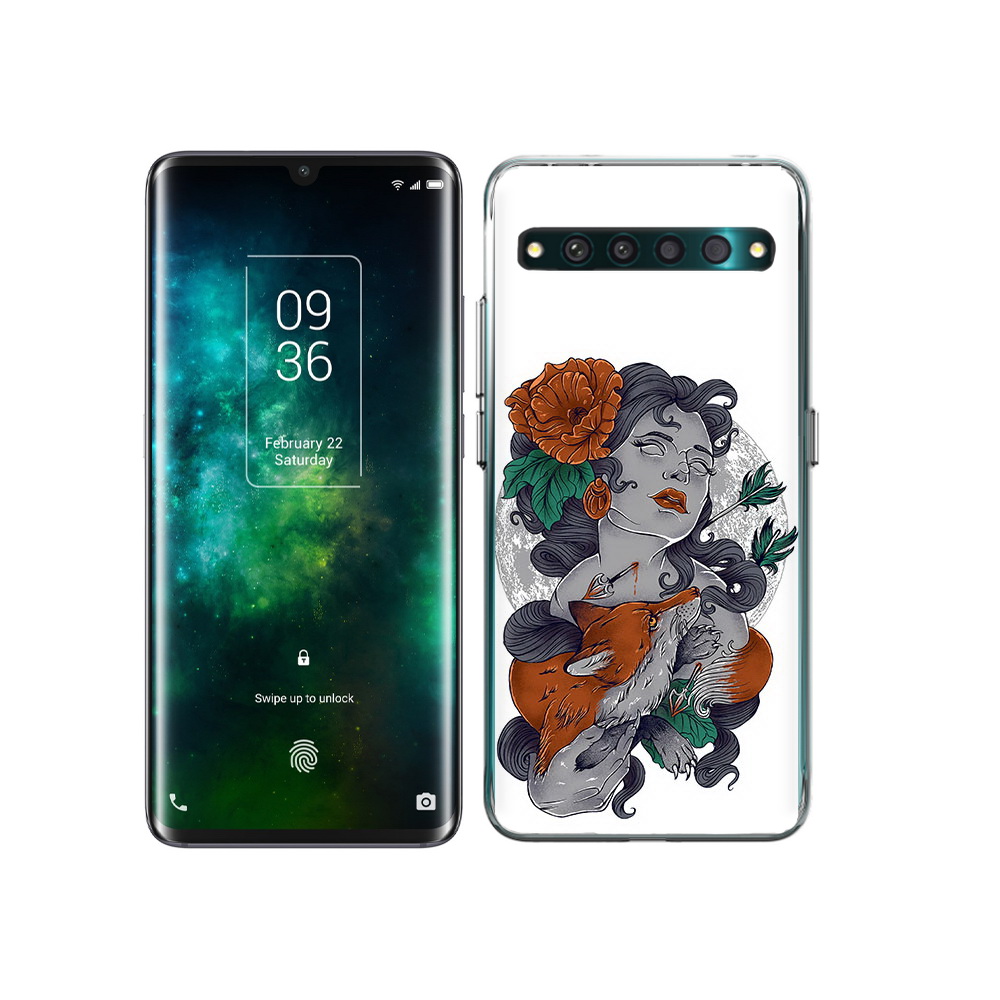 

Чехол MyPads Tocco для TCL 10 Pro темная девушка с лисой, Прозрачный, Tocco
