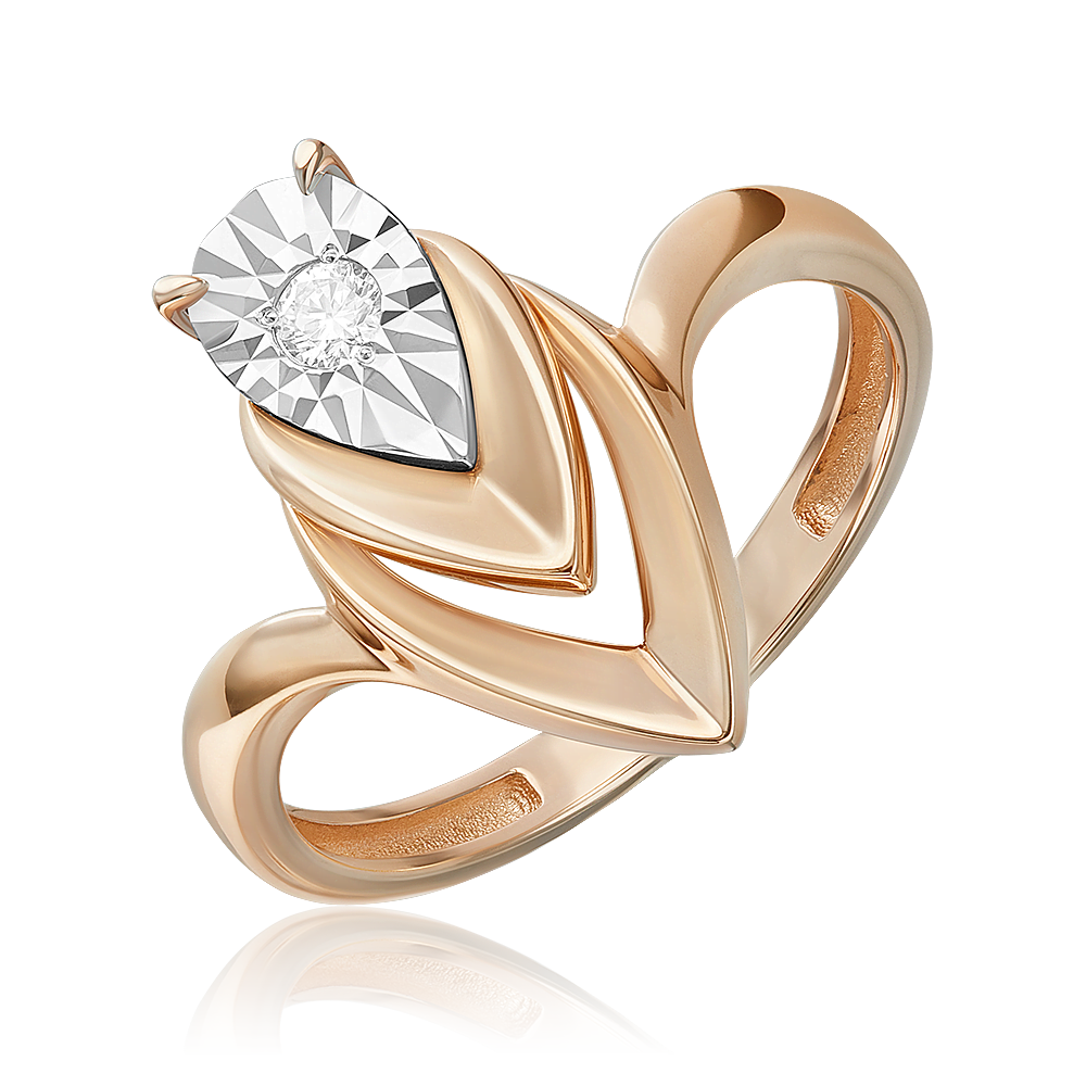 

Кольцо из белого/красного золота р.  PLATINA jewelry 01-5753-00-101-1111, бриллиант, 01-5753-00-101-1111
