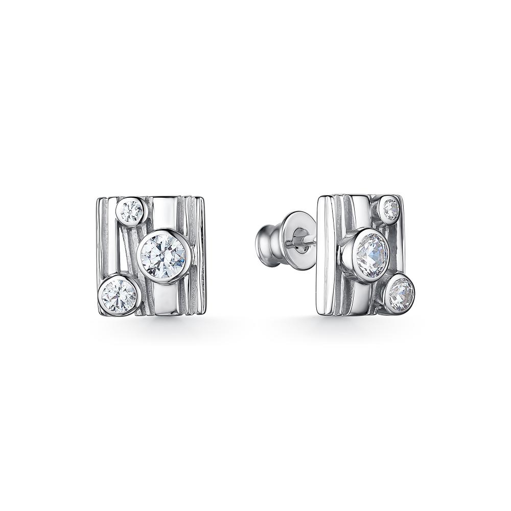 

Серьги-пусеты из серебра с swarovski АЛЬКОР 02-2464_00СВ-00, 02-2464_00СВ-00