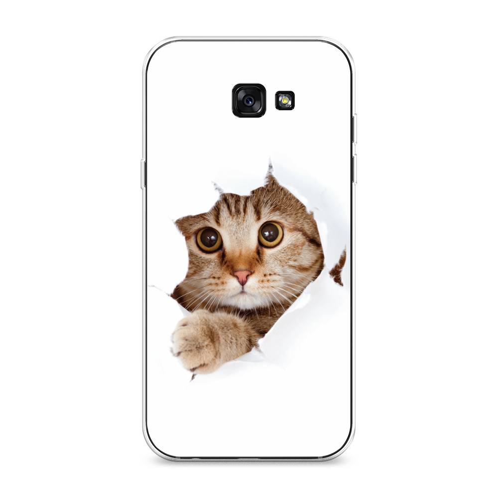 

Чехол на Samsung Galaxy A7 2017 "Кот и бумага", Белый;коричневый, 20950-1