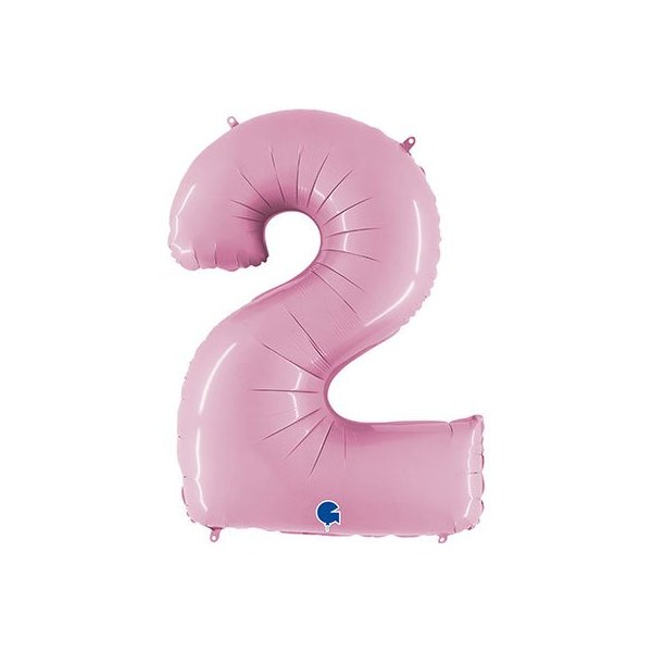 Воздушный шар Grabo Цифра 2 пастельный розовый 102 см