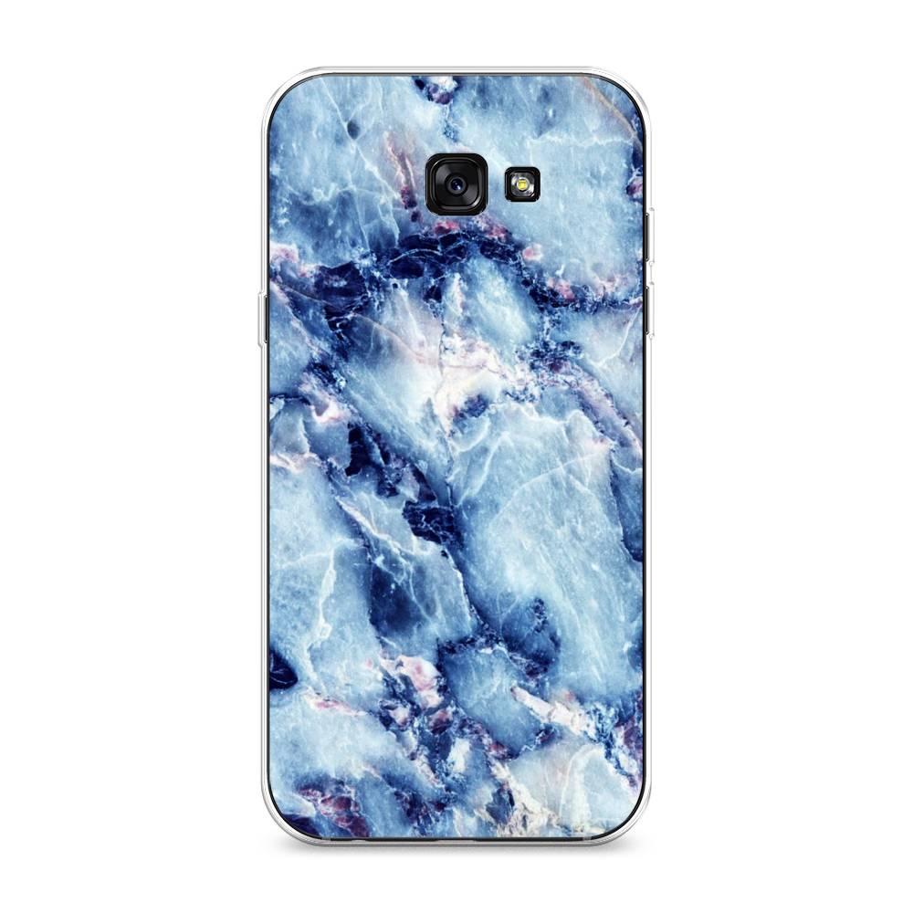 

Чехол на Samsung Galaxy A7 2017 "Мрамор с синими прожилками", Синий, 20950-3