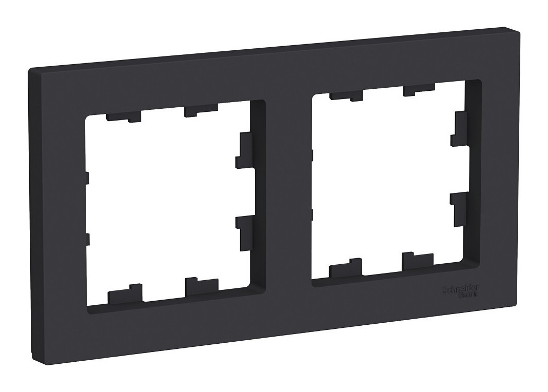 Рамка Schneider Electric ATLASDESIGN 2-постовая универсальная карбон ATN001002 1306₽