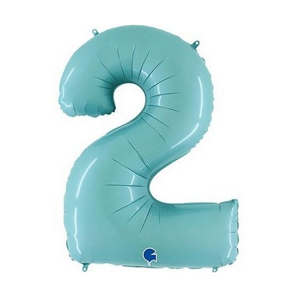 

Воздушный шар Grabo Цифра 2 пастель blue 40", Голубой