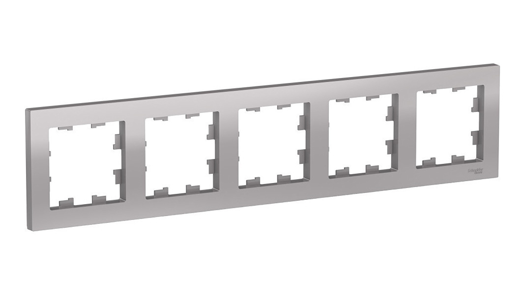 Рамка Schneider Electric 5-м ATLAS DESIGN универсальная, алюминий ATN000305