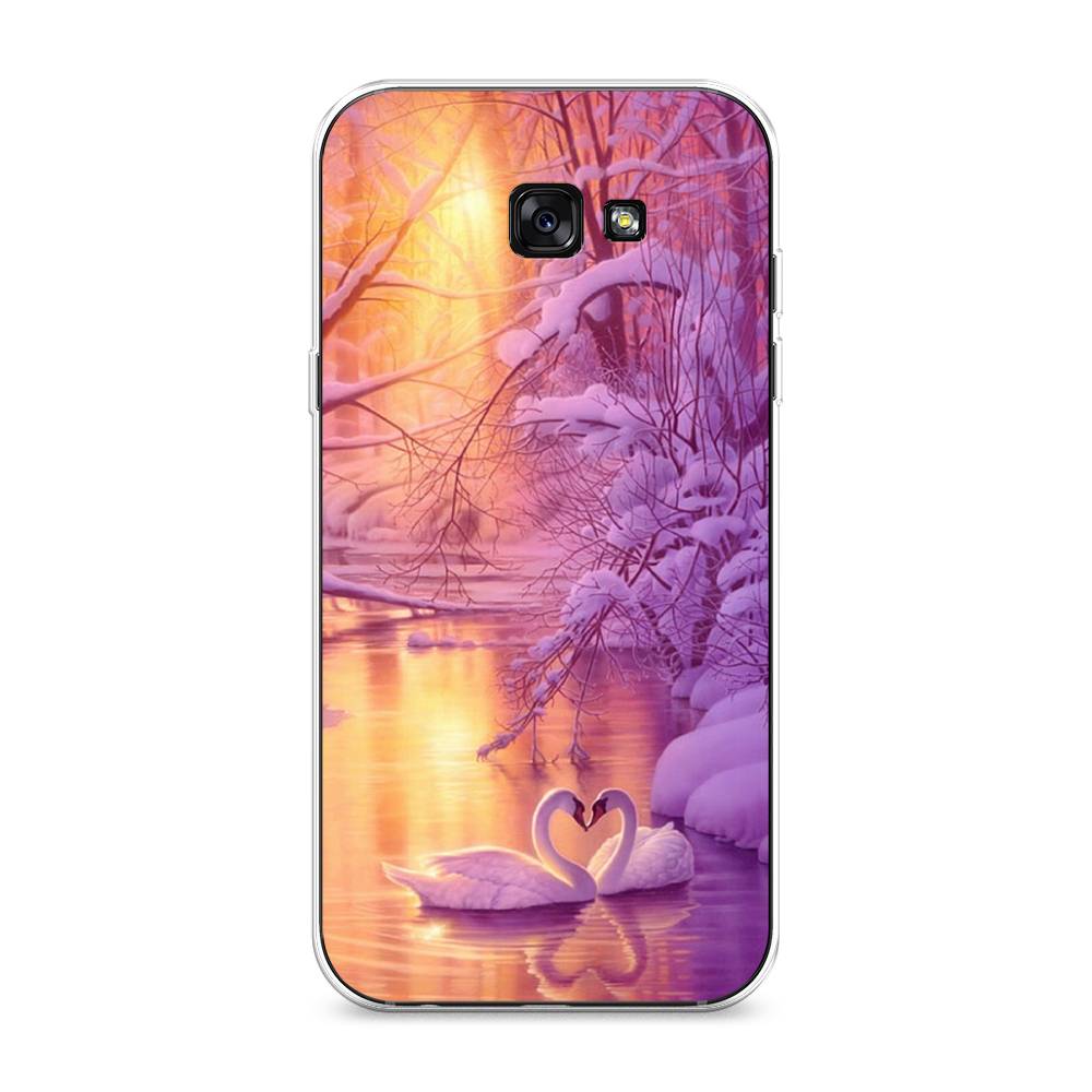 

Чехол на Samsung Galaxy A7 2017 "Зима 1", Фиолетовый;желтый, 20950-2