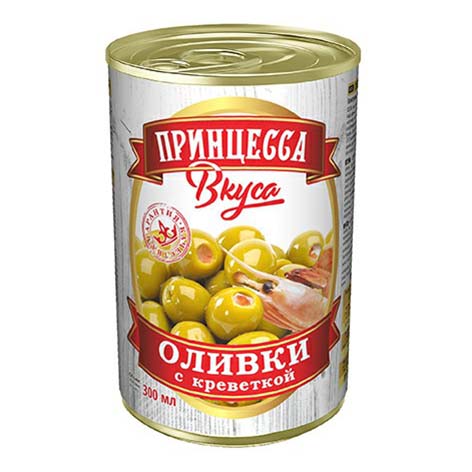 фото Оливки принцесса вкуса с креветкой 300 мл