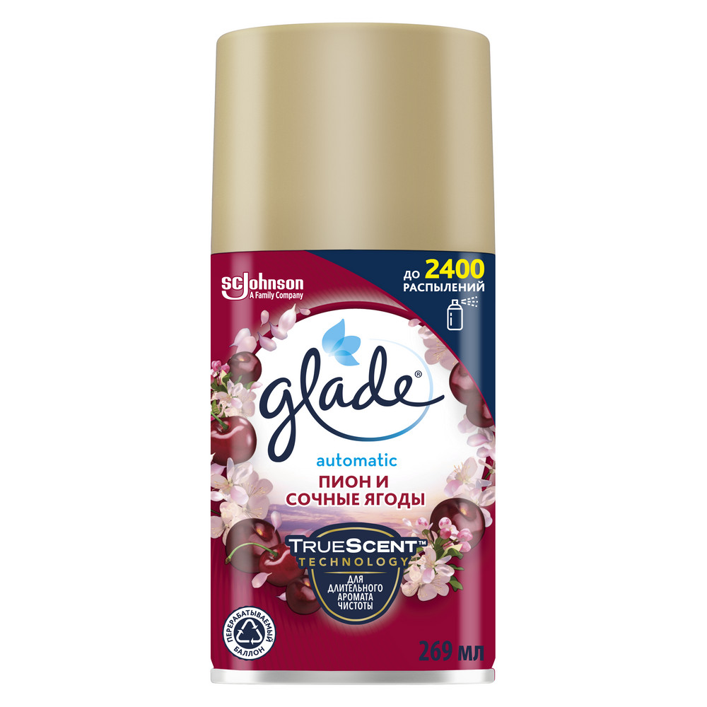 

Сменный аромаблок Glade automatic пион и сочные ягоды 269 мл, 58793