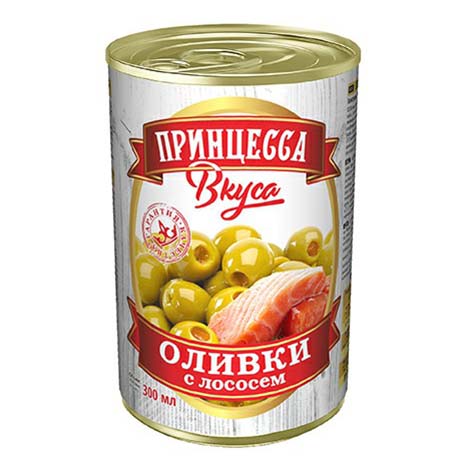 фото Оливки принцесса вкуса с лососем 300 мл