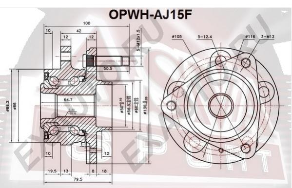 

Ступица колеса ASVA OPWH-AJ15F