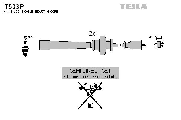 фото T533p -tsl к-кт проводов высоковольтных mitsubishi outlander/lancer 1.8-2.4 03> tesla