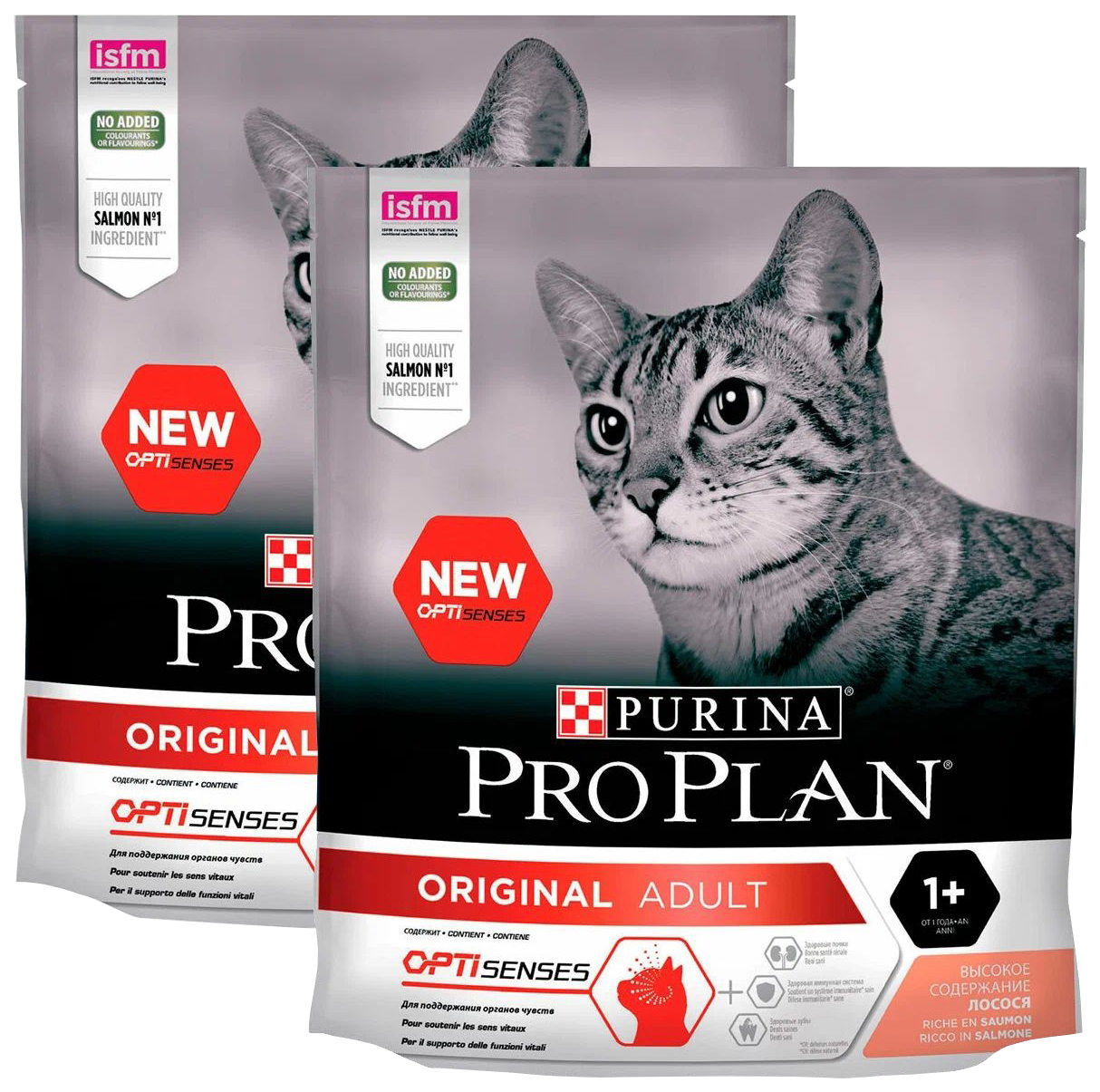 фото Сухой корм для кошек pro plan cat adult salmon с лососем, 2 шт по 400 г