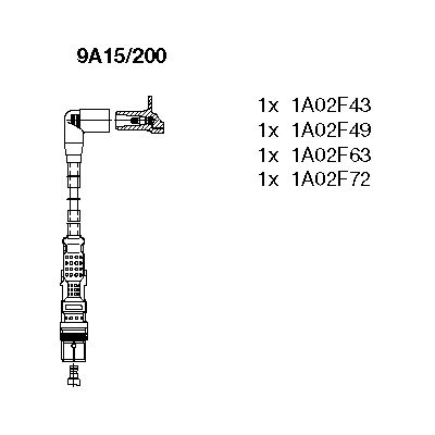 

BR-9A15/200 к-кт проводов Seat Cordoba/Ibiza, VW Fox 1.4/1.5i 03>