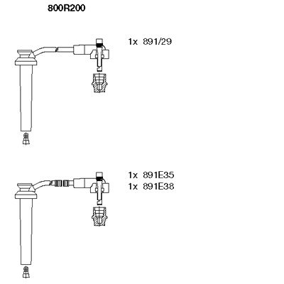 

BR-800R200 к-кт проводов правый 3 провода Ford Mondeo/Cougar 2.5i 94>