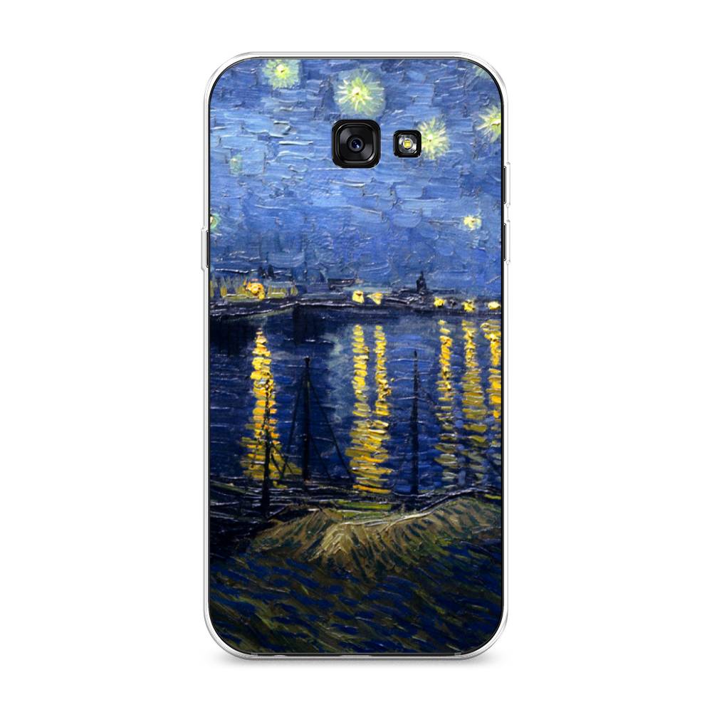 

Чехол на Samsung Galaxy A7 2017 "Звездная ночь над Роной", Синий;желтый, 20950-4