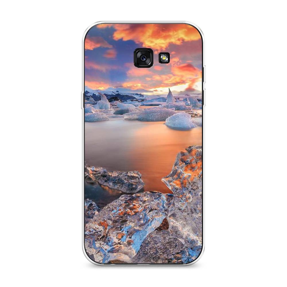 

Чехол на Samsung Galaxy A7 2017 "Ледники", Синий;оранжевый, 20950-2