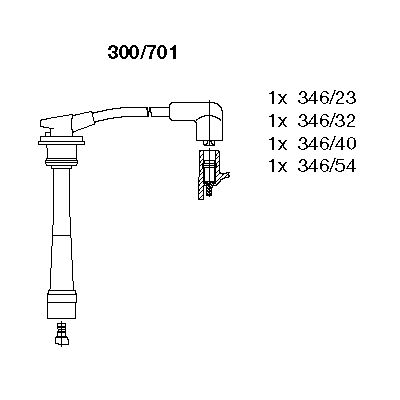 BR-300/701 к-кт проводов Hyundai Coupe/Lantra 1.6-2.0i 95>