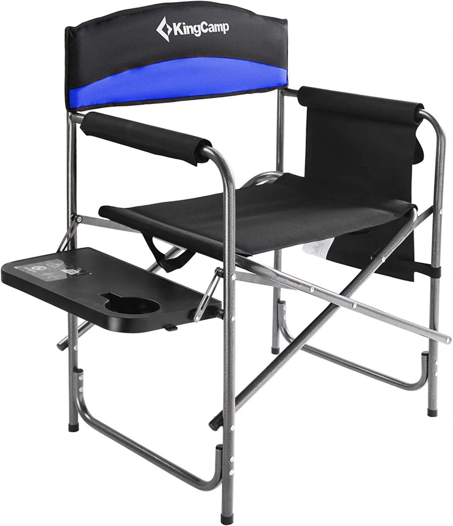 Туристическое кресло KingCamp 1904 Steel Director chair (53х50х83см, черный-синий)