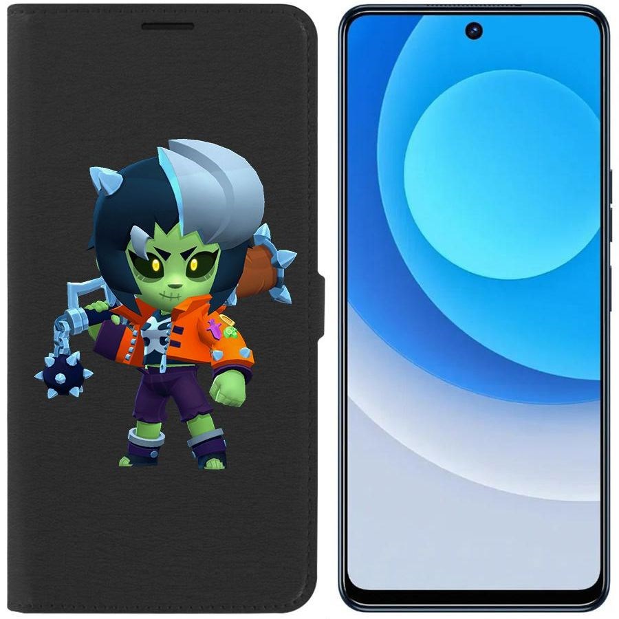 

Чехол-книжка Eco для Tecno Camon 19 Brawl Stars-ЗомБиби (черный)