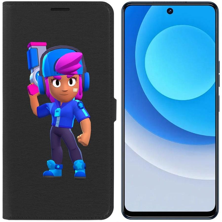 

Чехол-книжка Eco для Tecno Camon 19 Brawl Stars-Звёздная Шелли (черный)