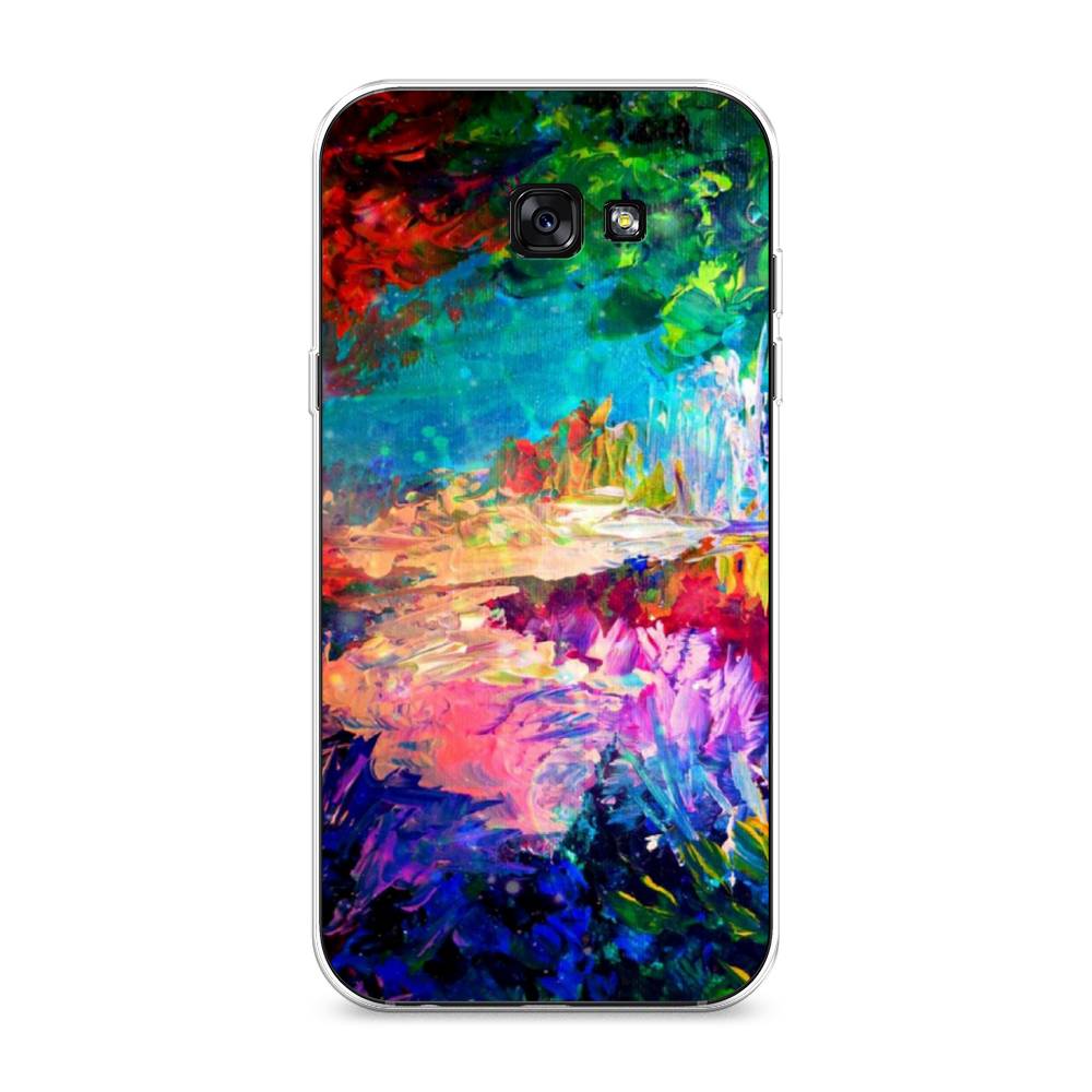 

Чехол на Samsung Galaxy A7 2017 "Лес-гуашь", Синий;розовый;зеленый, 20950-4