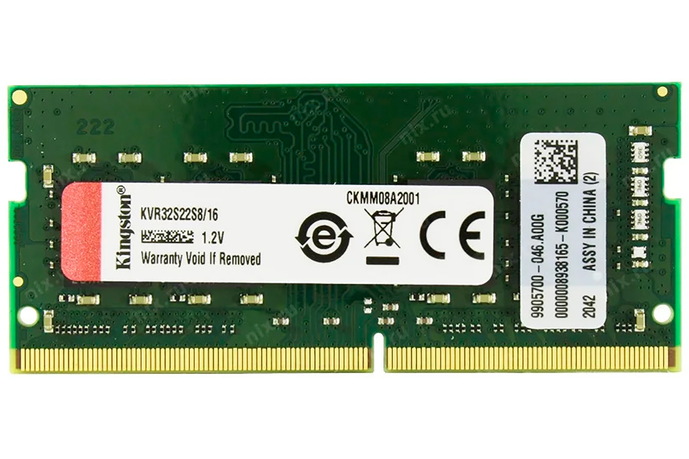 Модуль памяти SODIMM DDR4 16GB PC25600 3200МГц Kingston ValueRAM KVR32S22S8/16