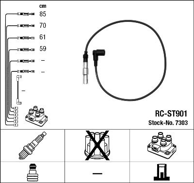 

RC-ST901 к-кт проводов VW Lupo/Polo, Seat Arosa/Ibiza/Cordoba 1.0/1.4i 95-05