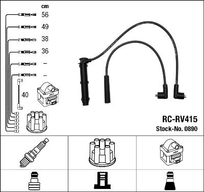 

0890 RC-RV 415 к-кт проводов Rover 25/216/416 1.4-1.8 95>