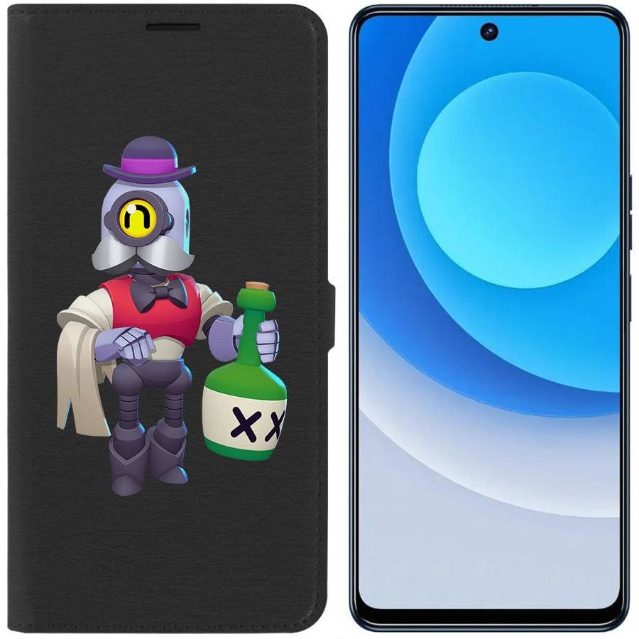 

Чехол-книжка Eco для Tecno Camon 19 Brawl Stars-Барли (черный)