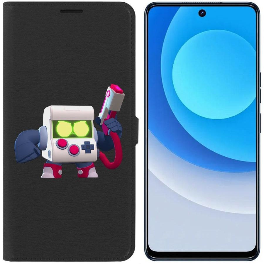 

Чехол-книжка Eco для Tecno Camon 19 Brawl Stars-8-БИТ классический (черный)