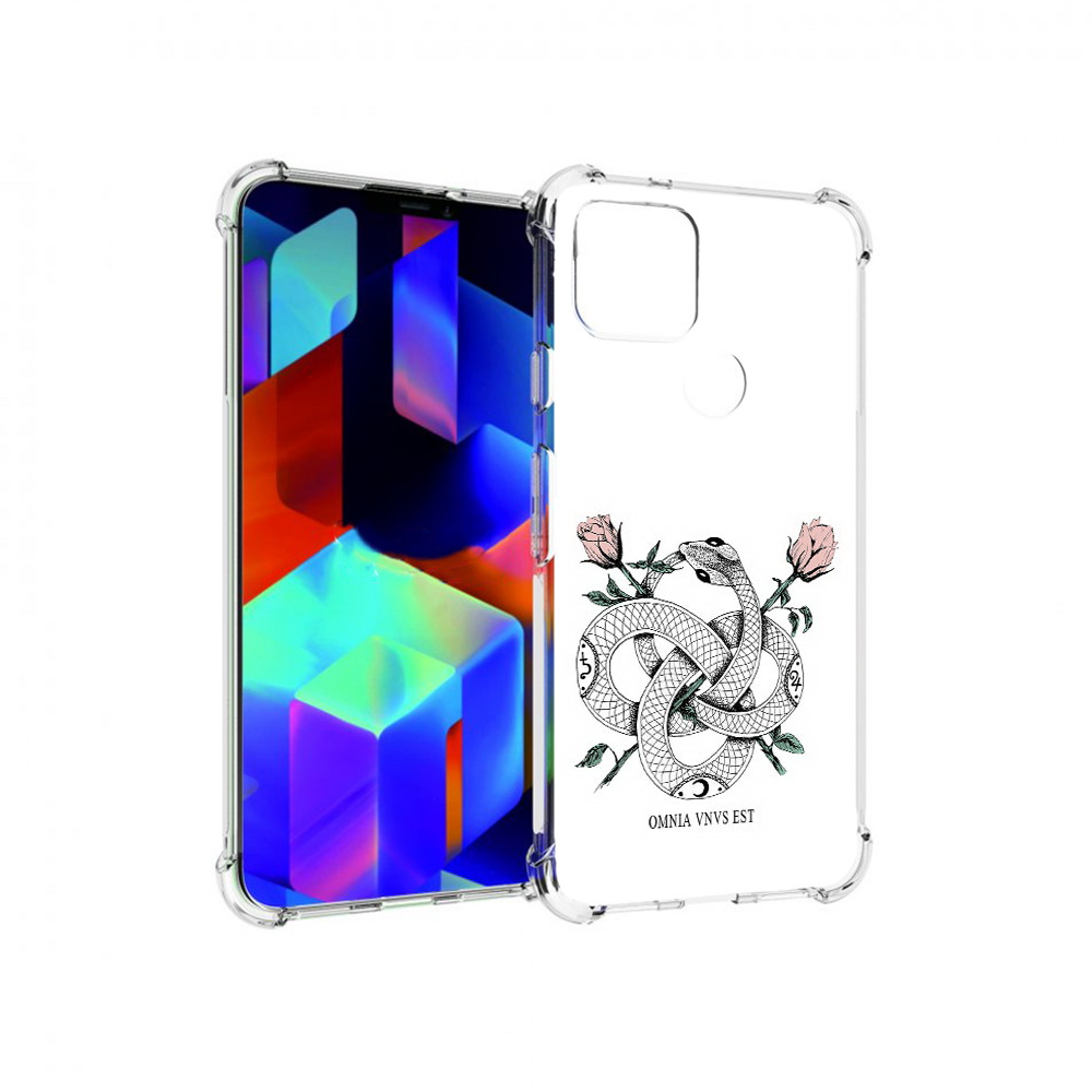 

Чехол MyPads Tocco для Google Pixel 5 нарисованная змея абстракция, Прозрачный, Tocco