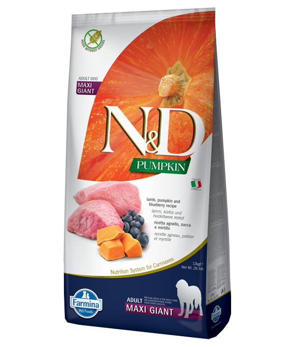 

FARMINA FARMINA DOG N&D GRAIN FREE PUMPKIN ADULT MAXI GIANT LAMB & BLUEBERRY беззерновой д