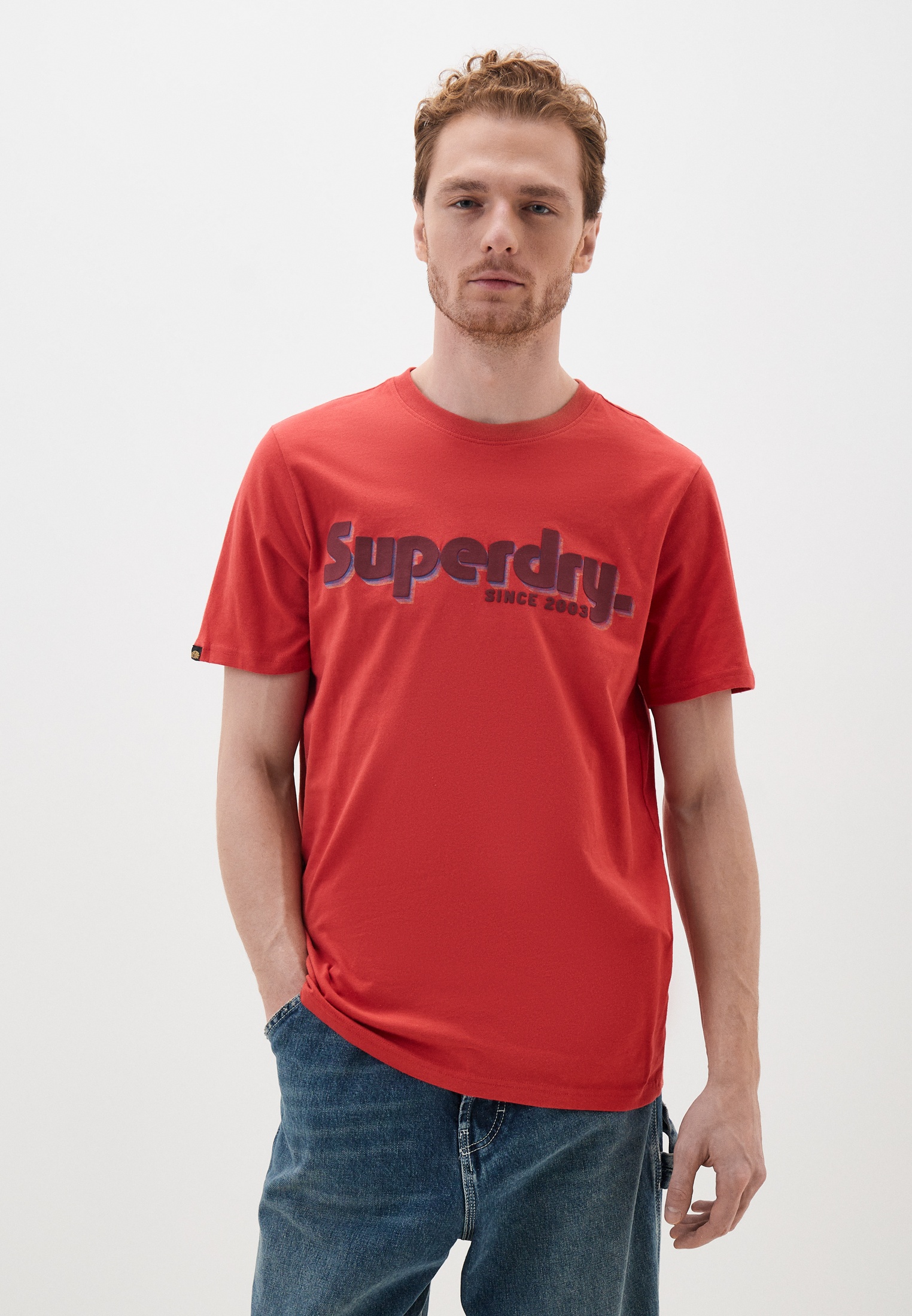 

Футболка мужская Superdry M1011756A красная XL, Красный, M1011756A